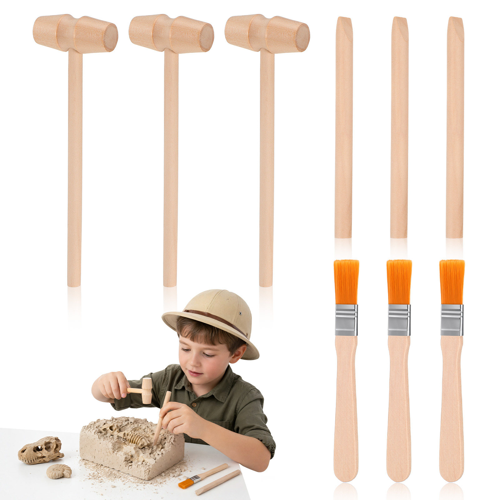 Chisel Set Wood - 3Sets Dinosaur Digging Tools Excavation Kit