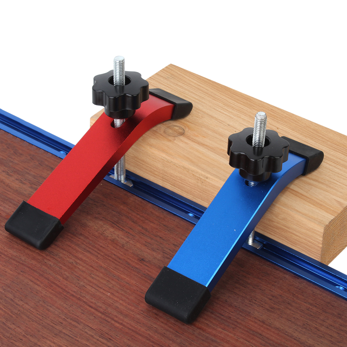 Router Table Insert - Quick Acting T-Track Hold Down Clamp