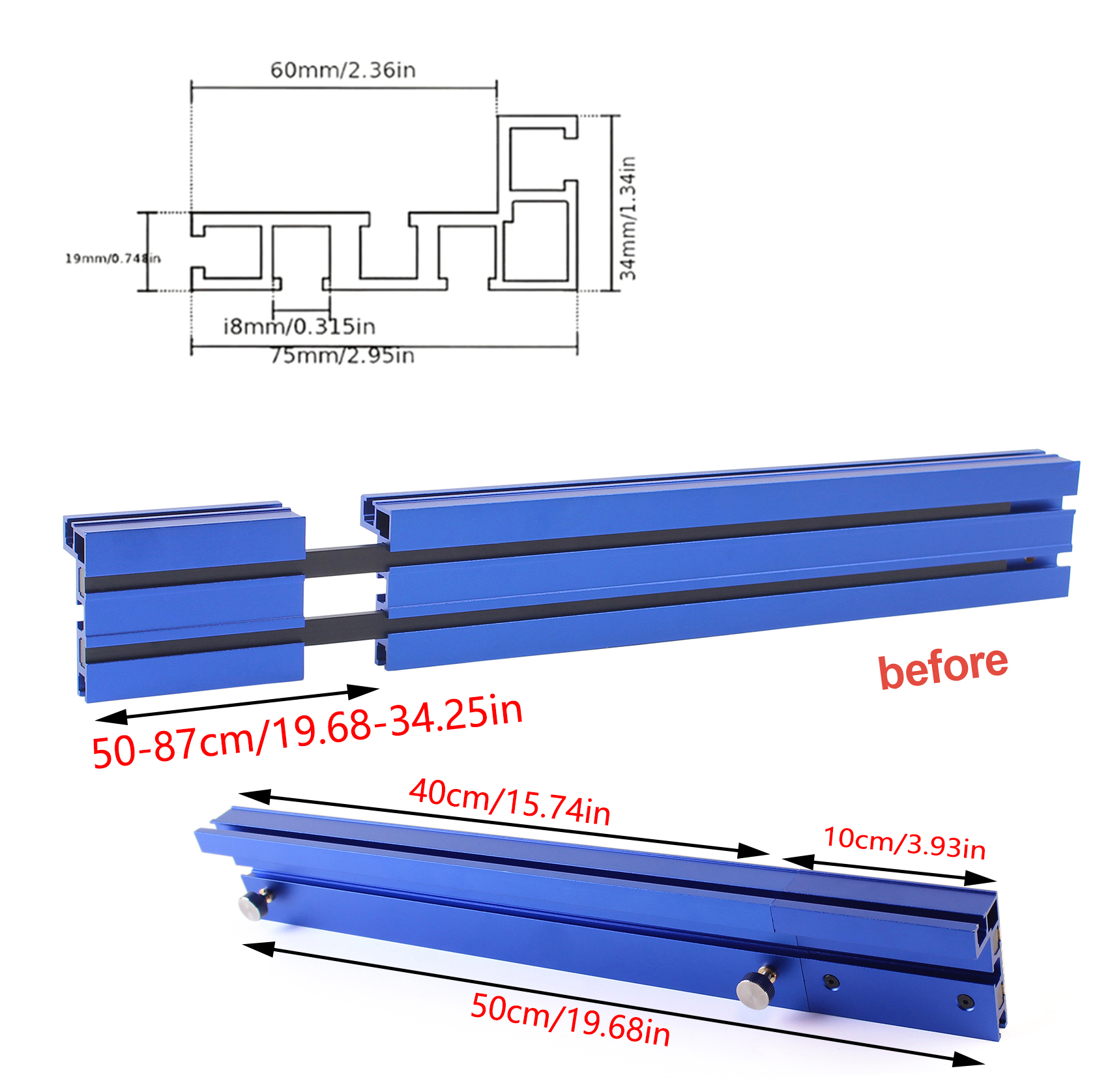 75 Type Blue Telescoping Alumi - Router Table Insert のレビューと価格