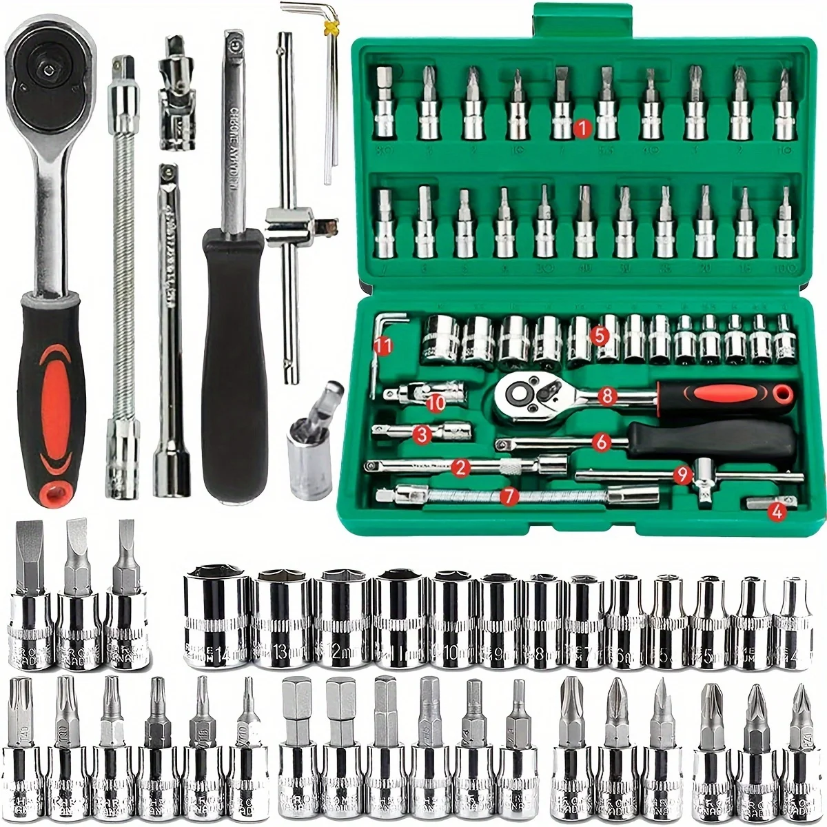 46pc Drive Socket Set 1/4 inch - Workshop Tools Kit のレビューと価格