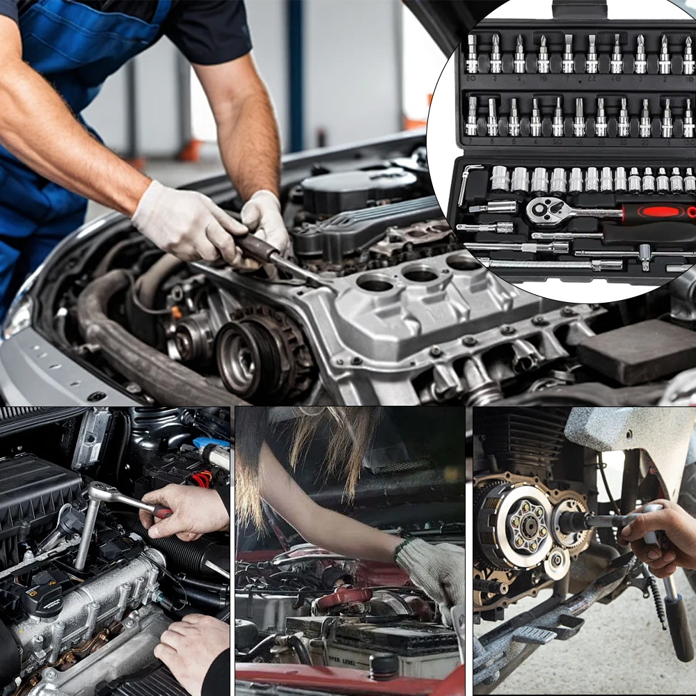 46 PCS Professional Auto Repai - Workshop Tools Kit のレビューと価格