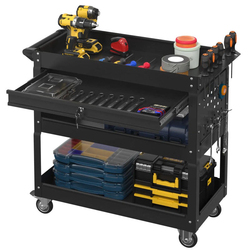 3-Tier Rolling Tool Cart Heavy - Workshop Garage Tools Manufacturer のレビューと価格