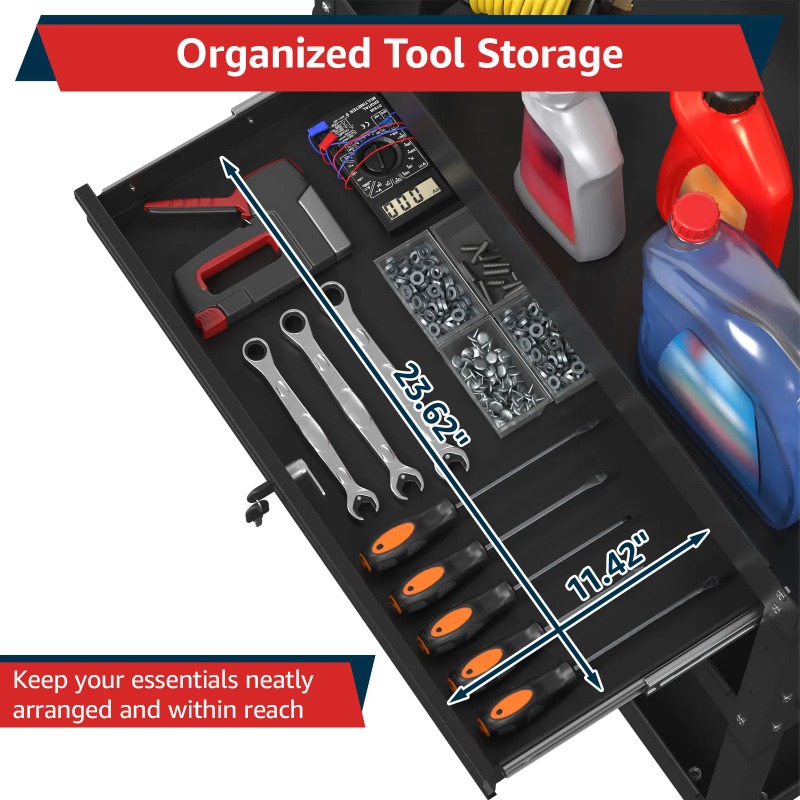 3-Tier Rolling Tool Cart Heavy - Workshop Garage Tools Manufacturer のレビューと価格